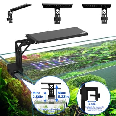 SEAOURA Clip On Aquarium Light for Plants-24/7 Cycle Fish Tank Light with Timer, Full Spectrum+7 Colors Mode, Auto On/Off, Adjustable Brightness and Height, 20W (12inch for 12-20 inch Tank) - Image 6