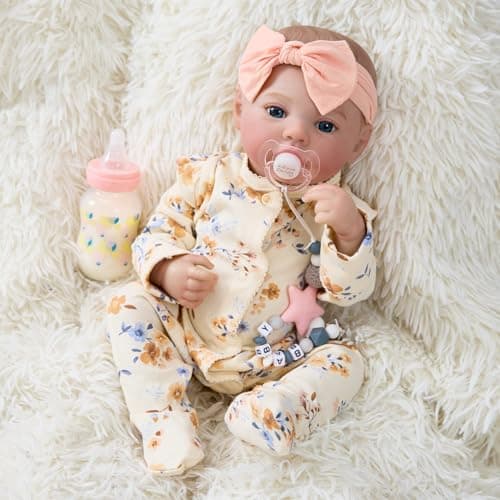 MYREBABY 17" Realistic and Cute Reborn Baby Girl Zoey Opened Her Eyes, Handmade Lifelike Reborn Doll, Advanced Painted Vinyl Gift Set for Kids Age 3+ - Image 1