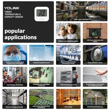 YoLink Smart Wireless Temperature & Humidity Sensor, 3-Pack, Wide Temp Range for Fridge, Green House, Pet Cage, App Alerts, Emails, Text/SMS alerts- Hub Required - Image 5