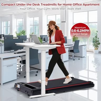 Treadmill with Handles for Home Small, 3.0HP Electric Compact Walking Pad Treadmills with Handle Bar, 0.6-6.2MPH Portable Under Desk Treadmill Home for Small Space, 320LBS - Image 8
