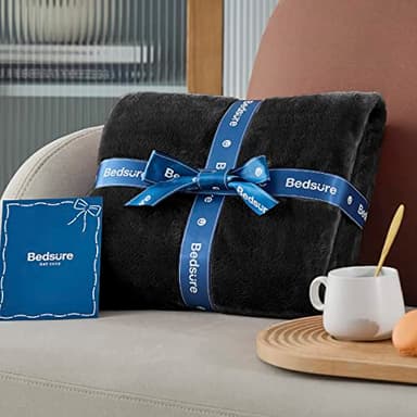 Bedsure GentleSoft Fleece Blankets Queen Size Black - Bed Blanket Soft Lightweight Plush Fuzzy Cozy Luxury Microfiber, 90x90 inches - Image 7