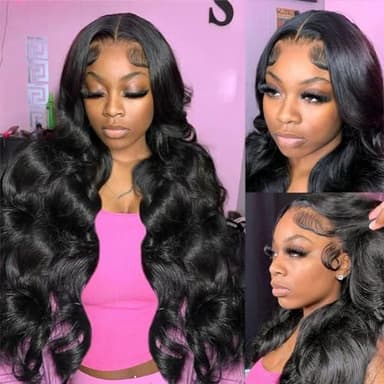 BVWCBJ 28 Inch 5x5 HD Lace Closure Wigs Human Hair Wear and Go Glueless Wigs Human Hair Pre Plucked Pre Cut 180% Density Body Wave Lace Front Wigs Human Hair for Women - Image 5