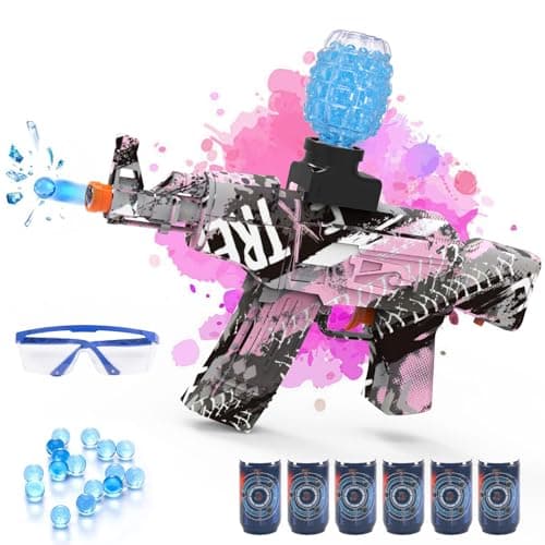 Electric Gel Ball Blaster, AKM High Speed Automatic Splatter Ball Blaster, Rechargeable Pistol Splatter Blaster with Digital Screen, Splatter Ball Toy for Outdoor Shooting Game, Ages 14+. - Image 1