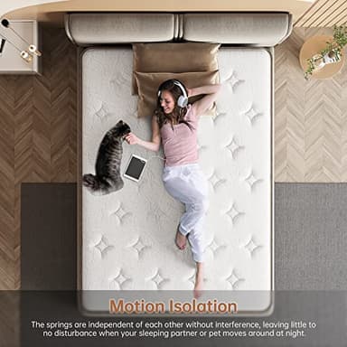 TeQsli Twin Mattress 10 Inch, Sleep Cooler Eggshell Memory Foam and 7 Zone Pocket Innerspring Hybrid Mattress Medium Firm, Twin Bed Mattress in a Box, 100-Night Trial, 10-Year Support - Image 5