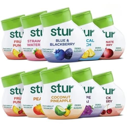 Stur Liquid Water Enhancer | The Ultimate 10-Pack Variety Pack | Naturally Sweetened | High in Vitamin C & Antioxidants | Sugar Free | Zero Calories | Keto | Vegan | 10 Bottles, Makes 240 Drinks - Image 1