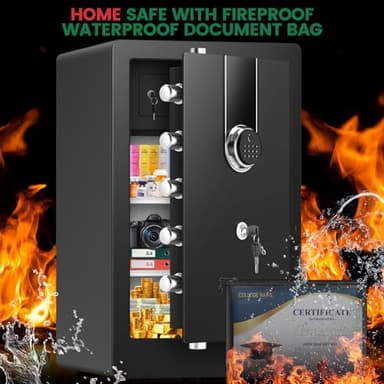 8.1 Cuft Extra Large Biometric Safe for Home Use Fire and Water Proof, Heavy Duty Fingerprint Safe Security Box with [Hidden Lock Box], Fireproof Safes for Home Business Office USE - Image 2