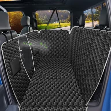 Mancro Floor Dog Hammock for Truck with Flip Up Rear Seats, Waterproof Truck Dog Seat Cover Back Seat with Mesh Window, Compatible with F150, Chevy Silverado & RAM, Black - Image 8
