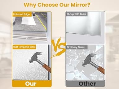 yarnuwa 48X24 2Pack Large Home Gym Mirror, Frameless Tempered Glass Dance Wall Mounted Mirror for Home, Yoga, Dancing, Studio, Living Room - Image 5