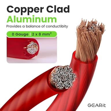 GEARit 1/0 Gauge Wire (50ft - Red Translucent) Copper Clad Aluminum CCA - Primary Automotive Wire Power/Ground, Battery Cable, Car Audio Speaker, RV Trailer, Amp, Electrical 0ga AWG 50 Feet - Image 2