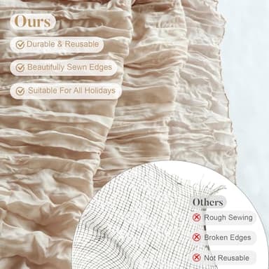 Cheesecloth Table Runner 10Ft Gauze Table Runners Boho Rustic Sheer Cheese Cloths Table Runner for Wedding Baby Bridal Shower Decorations Birthday Christmas - Image 4