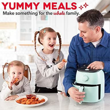DASH Tasti-Crisp™ Electric Air Fryer Oven, 2.6 Qt., Aqua – Compact Air Fryer for Healthier Food in Minutes, Ideal for Small Spaces - Auto Shut Off, Analog, 1000-Watt - Image 2