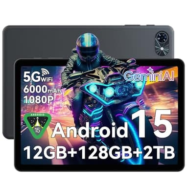 Tablet 10 Inch,Android 15 Tablet,Gemini AI 2.0 Android Tablets|12GB RAM+128GB ROM(TF 2TB)|5G WiFi|120Hz|6000mAh Fast Charging|1080P HD|Bluetooth 5.0|Smart Lens|GPS|2-Year Warranty-Grey - Image 1