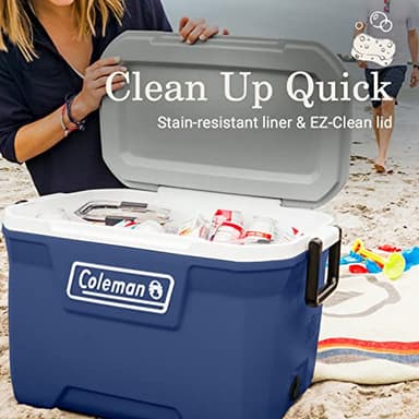 Coleman Classic Series Insulated Portable Cooler, Leak-Resistant Outdoor Hard Cooler Keeps Ice up to 5 Days, 52/70/120/150 Quart - Image 7