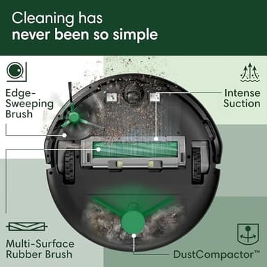 iRobot Roomba 205 DustCompactor Vac Robot Vacuum - Auto-Compacts Debris Within The Robot, No Emptying for 60 Days, Bagless, Intense Power-Lifting Suction, LiDAR Navigation, Multi-Surface Cleaning - Image 4