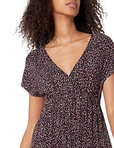 Amazon Essentials Women's Waisted Maxi Dress (Available in Plus Size), Black Confetti Print, X-Large - Image 4