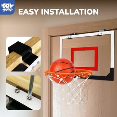 TOY Life Basketball Hoop Indoor for Kids Over The Door Office Basketballhoop for Teens and Adults Mini Hoops Door Room Goal with 4 Balls - Image 5