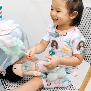 Burt's Bees Baby Baby Girls' Pajamas, Tee and Short 2-Piece Pj Set, Magical Mermaids - Image 5