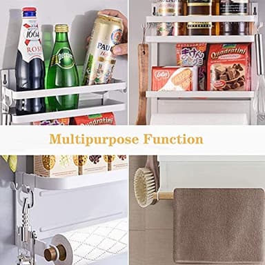 Dr.BeTree Magnetic Spice Rack for Refrigerator White Magnetic Paper Towel Holder for fridge Magnetic Shelf Magnetic Shelves Fridge Magnet Organizer Spice Rack Kitchen Organization Kitchen Storage - Image 8