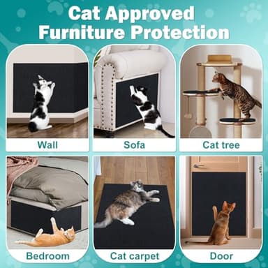 ENONCI 78.7"x15.8" Large Couch Protector from Cat Claws,Anti Scratch Furniture Protector for Cats Corner Wall Scratcher,Replacement for Cat Tree Post Shelves - Image 4