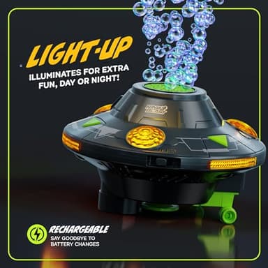 Ninja Blast Robot Bubble Machine for Kids - Spins, Moves, Music, Lights - Bubbles Blower, Maker for Boys & Girls - Cool Outdoor Toys - Birthday Gifts for Boy Ages 3 4 5 6 7 8 Year Old Kid Gift - Image 4