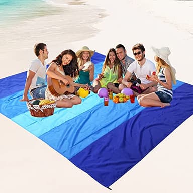 WIWIGO Beach Blanket Waterproof Sandproof Beach Mat 79" X 83"/10'x9'for 2-8 Adults Quick Drying Outdoor Picnic Mat Beach Accessories for Travel, Camping, Hiking - Image 6