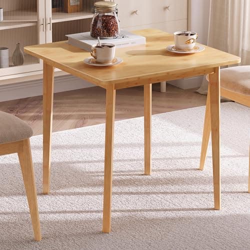 HOOBRO Bamboo Dining Table, Square Dining Table for 2, 27.6" Kitchen Table for Small Space, Writing Table, Easy to Assemble, for Dining Room, Living Room, Office, Kitchen, Natural YL70CZ01G1 - Image 1