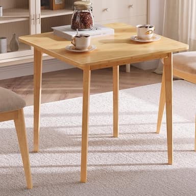 HOOBRO Bamboo Dining Table, Square Dining Table for 2, 27.6" Kitchen Table for Small Space, Writing Table, Easy to Assemble, for Dining Room, Living Room, Office, Kitchen, Natural YL70CZ01G1 - Image 1