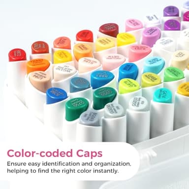 Ohuhu Alcohol Markers: Mini Brush & Slim Broad 60 Illustration Colors Dual Tip Brush Tip Alcohol-based Art Marker for Artists Adults Coloring Illustration- Refillable - Kaala B Series of Ohuhu Markers - Image 5