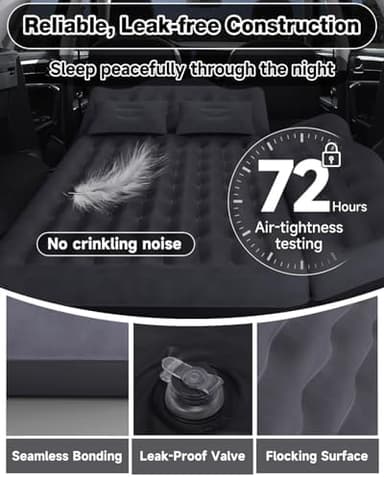 Umbrauto Inflatable Car Mattress Bed: SUV Camping Air Bed for Truck Backseat with Pump & Pillows, Car Sleeping Airbed for Van Back Seat - Image 4