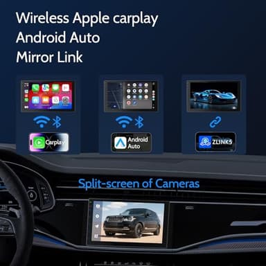 Haudio 7 Inch Double Din Car Stereo,with Wireless Apple CarPlay and Android Auto Screen for Car,HD Touch Screen carplay Screen with 1080P Reversing camera,Mirror Link,AUX,FM/AM|Wireless CarPlay Screen - Image 2