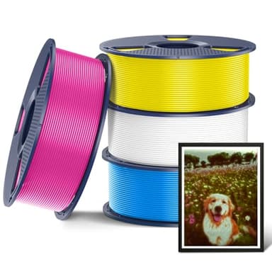 SUNLU CMYK Lithophane PLA+2.0 Filament Bundle, 4KG Upgrade PLA+ Filament 1.75mm, Tougher and Stronger, Dimensional Accuracy +/-0.02mm, 1KG per Spool, 4 Packs, 4KG Total, White+Magenta+Yellow+Cyan - Image 1
