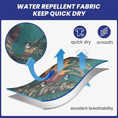 maamgic Mens Short 80s 90s Vintage Swim Trunks with Mesh Lining Quick Dry Bathing Suit Board Shorts Floral Dark Green Medium - Image 5