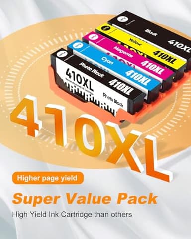 5 Pack 410XL Ink Cartridges for Epson 410 Ink Cartridges Combo Pack Remanufactured for Epson 410XL Works with Epson Expression XP-830 XP-7100 XP-640 XP-530 (Black, Cyan, Magenta, Yellow, Photo Black) - Image 4