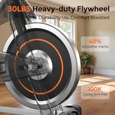 YOSUDA Exercise Bike, Brake Pad Stationary Bike for Home with Exclusive App, Magnetic Indoor Cycling Bike with 300 lb Weight Capacity, Low Noise, Tablet Holder and Fitness Courses for Weight Loss - Image 3