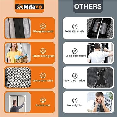 Mesh Screen with Magnetic Closure-Keeps Bugs Out Let Breeze in, Heavy Duty - Pet and Kid Friendly, Works with Front, Sliding Doors (38 x 82 Inch) - Image 4