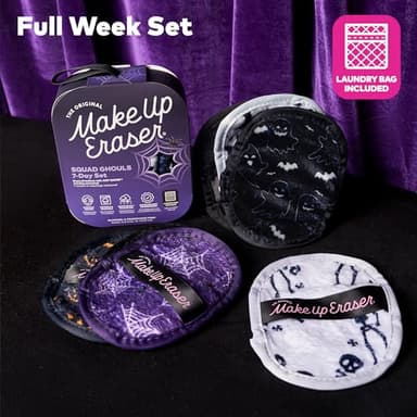 The Original MakeUp Eraser, 7-Day Set, Erase All Makeup With Just Water, Including Waterproof Mascara, Eyeliner, Foundation, Lipstick, Sunscreen, and More! Squad Ghouls, 7ct. - Image 8