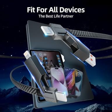 4 in 1 Charging Cable Fast Charging 65W, USB C Cable 4-in-1 USB Multi Charging Cable with E-Mark Chip, Multiple iPhone Charger Cord for iPhone 16/15/14/13 Series/Pad/Android/Tablets and More(4FT) - Image 5