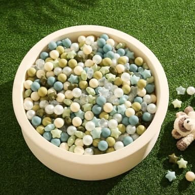 TRENDPLAY Star Ball Pit Balls 50 for Toddlers - Ball Pit Ball Shapes for Boys Girls Fun, Birthday Party, Christmas Decoration, Cream Colors Pink+Pearl White - Image 8