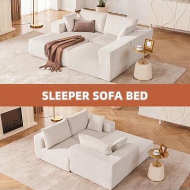 108” Modular Sectional Sofa, Cloud Sectional Couch with Deep Seat, Modern Modular L-Shape Sofa Couch with Chaise,Upholstered Couches for Living Room Bedroom (Beige, Left Facing Chaise) - Image 4