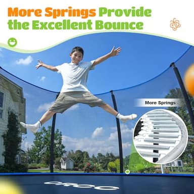 ORCC 1200LBS Weight Capacity Trampoline 16 15 14 12 10 8FT Without Basketball Hoop Water Sprinkler Spiral Ground Stakes Outdoor Yard Trampolines for Kids Adults - Image 6
