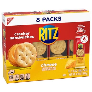 RITZ Peanut Butter and Cheese Sandwich Crackers Variety Pack, Lunch Snacks, 32 Snack Packs (6 Crackers Per Pack) - Image 12