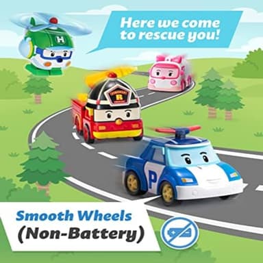 Robocar Poli Roy Transforming Robot, 4" Transformable Action Toy Figure Vehicles, Firetruck Emergency Vehicle Playset, Holiday Birthday Rescue Fire Truck Car Toys Gift for Boys Girls Age 1 2 3 4 5 - Image 3