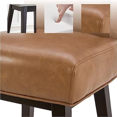 CHITA 26 Inch Counter Height Swivel Bar Stools Set of 4, FSC Certified Modern Upholstered Faux Leather Swivel Barstool Chair with Back, Saddle Brown - Image 6