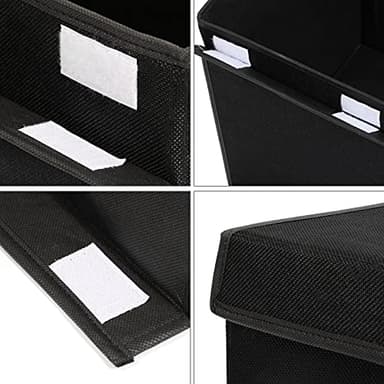 popoly Large Toy Box Chest Storage with Flip-Top Lid, Collapsible Kids Storage Boxes Container Bins for Toys, Playroom Organizers, 25"x13" x16" (Linen Black) - Image 6