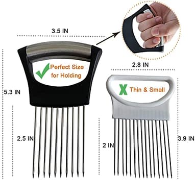 ESINAM Premium Vegetable Slicer Holder, Sharp Stainless Steel Food Slicer Assistant Tool for Potato, Tomato, Fruit, Lemon and Meat - Image 7