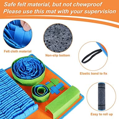 Vivifying Snuffle Mat for Dogs, Interactive Dog Puzzle Toy for Boredom and Mental Stimulation, Enrichment Feeding Game Sniff Mat Helps Slow Eating and Keep Busy - Image 3