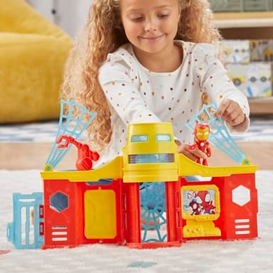 Spidey and his Amazing Friends Stark Tower Playset, Includes 4-Inch Iron Man Action Figure, Marvel Super Hero Toys for Kids 3 and Up - Image 6