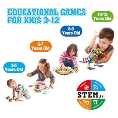 Huaker Stem Building Toys for 3 4 5 6 7 8 Year Old Boys Girls Kids,125 Pieces Building Blocks Educational Learning Toys with Large Storage Box,Ideal Christmas Birthday Gifts - Image 3