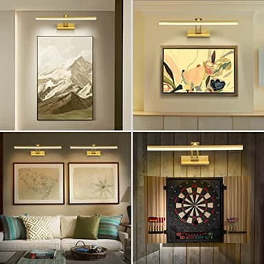 FUNCHDAY Wireless Picture Light,5000mAh Battery Operated Picture Light with Remote, Art Light with Timer,16“ Full Metal Picture Frame Light for Paintings, Gallery,Wall (Brass) - Image 7