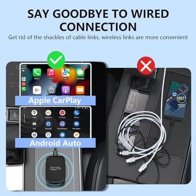 5 in 1 Wireless Carplay & Android Auto Wireless Adapter - 2025 Upgrade Magic CarPlay Ai Box Streaming Video Fits Netflix/YouTube/TF Card, CarPlay Wireless Adapter for Wired CarPlay/Android Auto Cars - Image 6